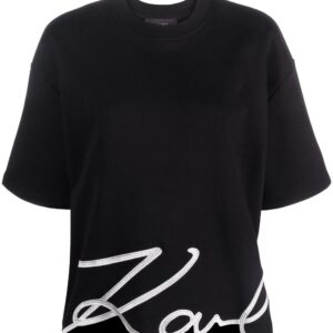 Karl Lagerfeld Signature Hem organic-cotton T-shirt