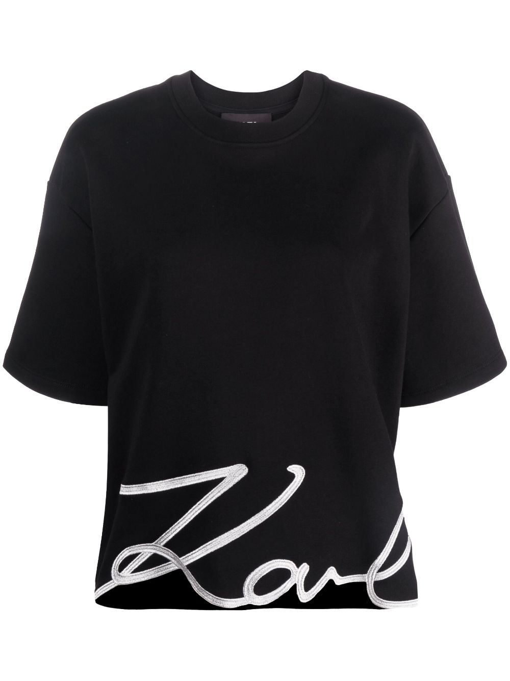 Karl Lagerfeld Signature Hem organic-cotton T-shirt