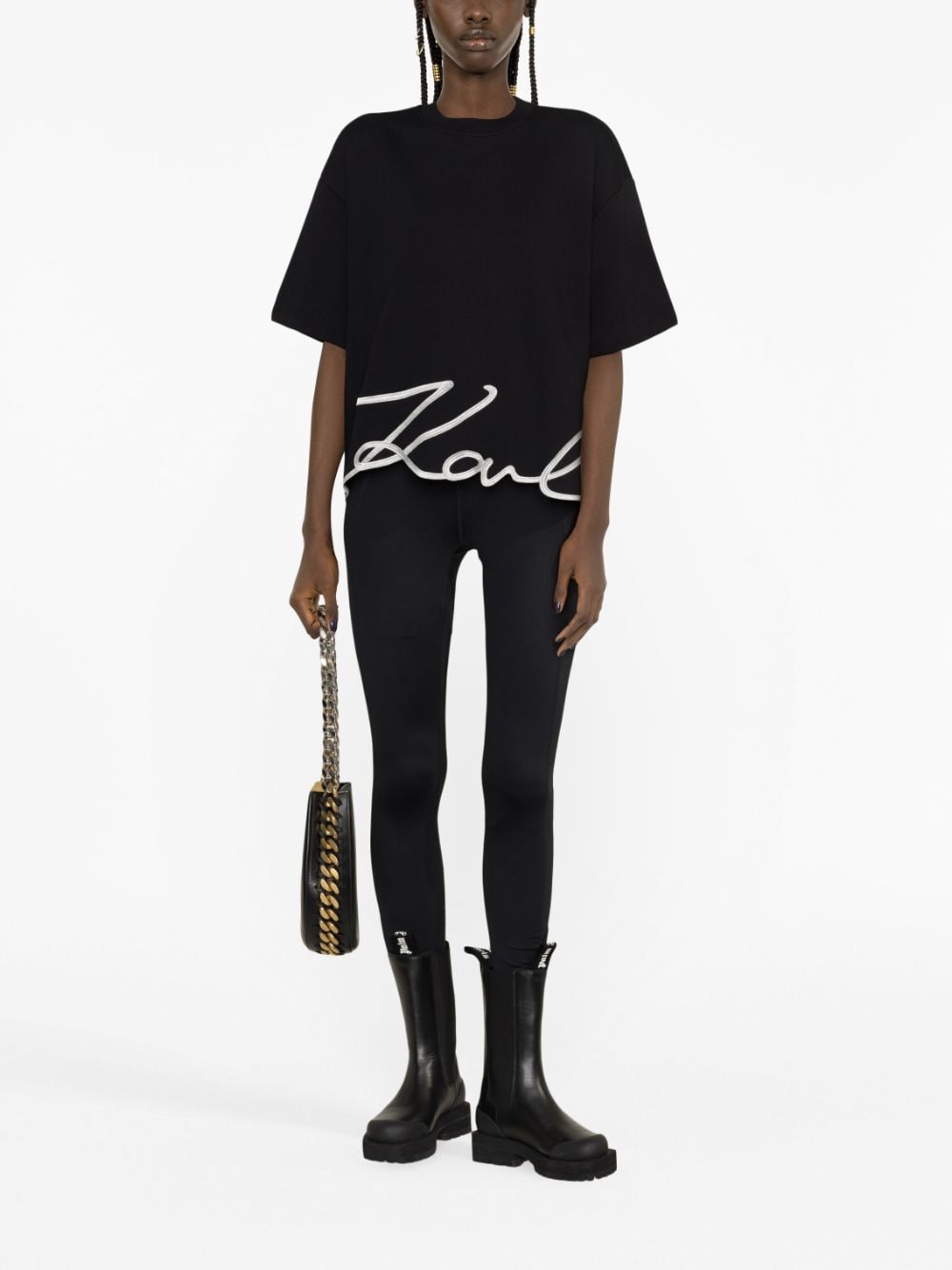 Karl Lagerfeld Signature Hem organic-cotton T-shirt - Image 2