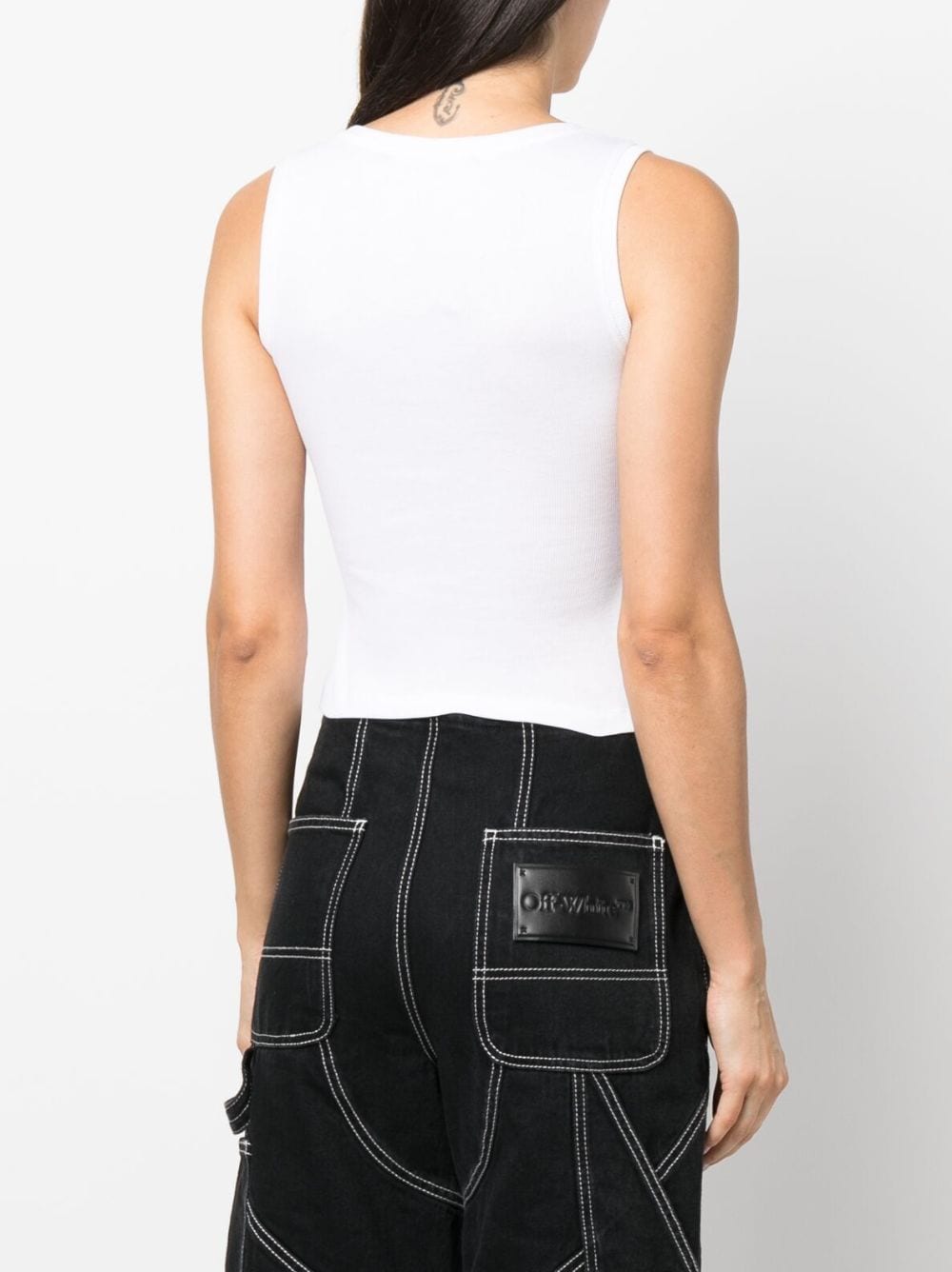 Karl Lagerfeld embroidered-logo ribbed tank top - Image 4