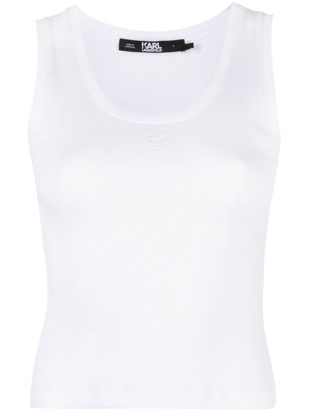 Karl Lagerfeld embroidered-logo ribbed tank top