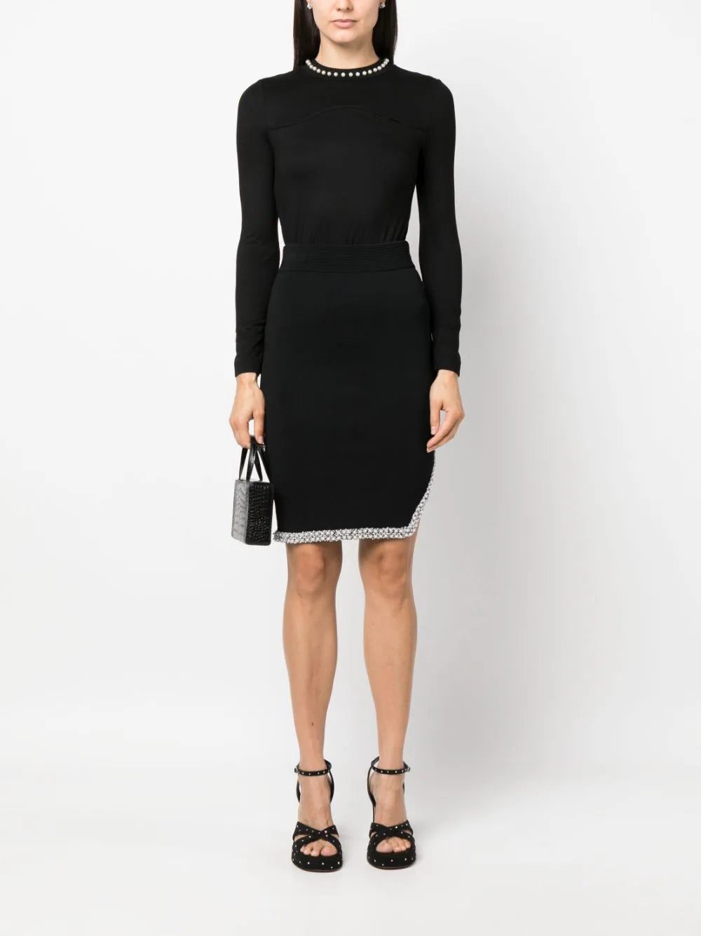 Karl Lagerfeld faux-pearl-embellished long-sleeve top - Image 2