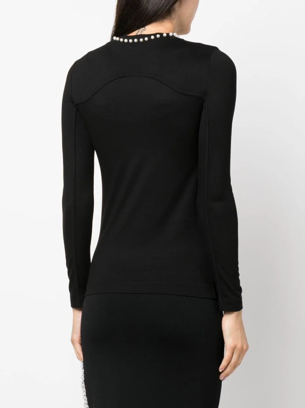 Karl Lagerfeld faux-pearl-embellished long-sleeve top - Image 4