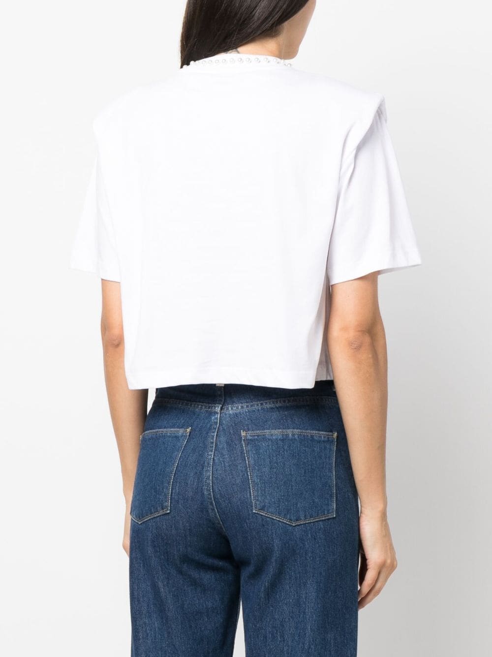 Karl Lagerfeld faux-pearl-embellished padded T-shirt - Image 4