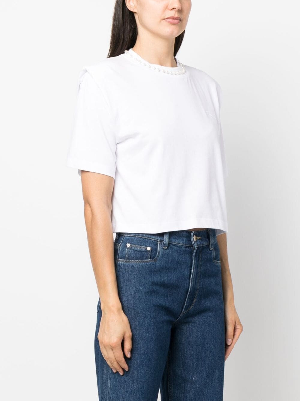 Karl Lagerfeld faux-pearl-embellished padded T-shirt - Image 3