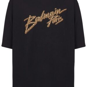 Balmain  embroidered-logo cotton T-shirt