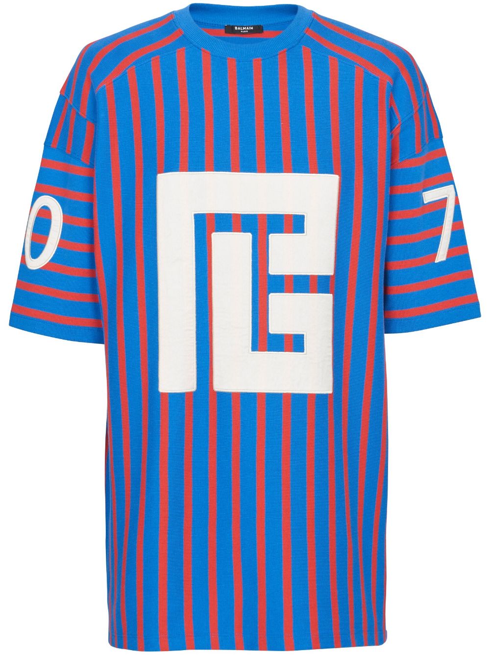 Balmain Maxi PB-print striped T-shirt