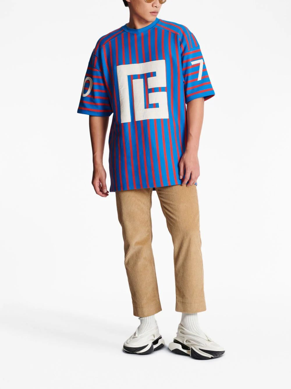 Balmain Maxi PB-print striped T-shirt - Image 3