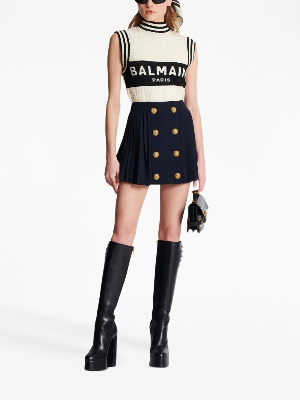 Balmain button-detail pleated miniskirt - Image 2