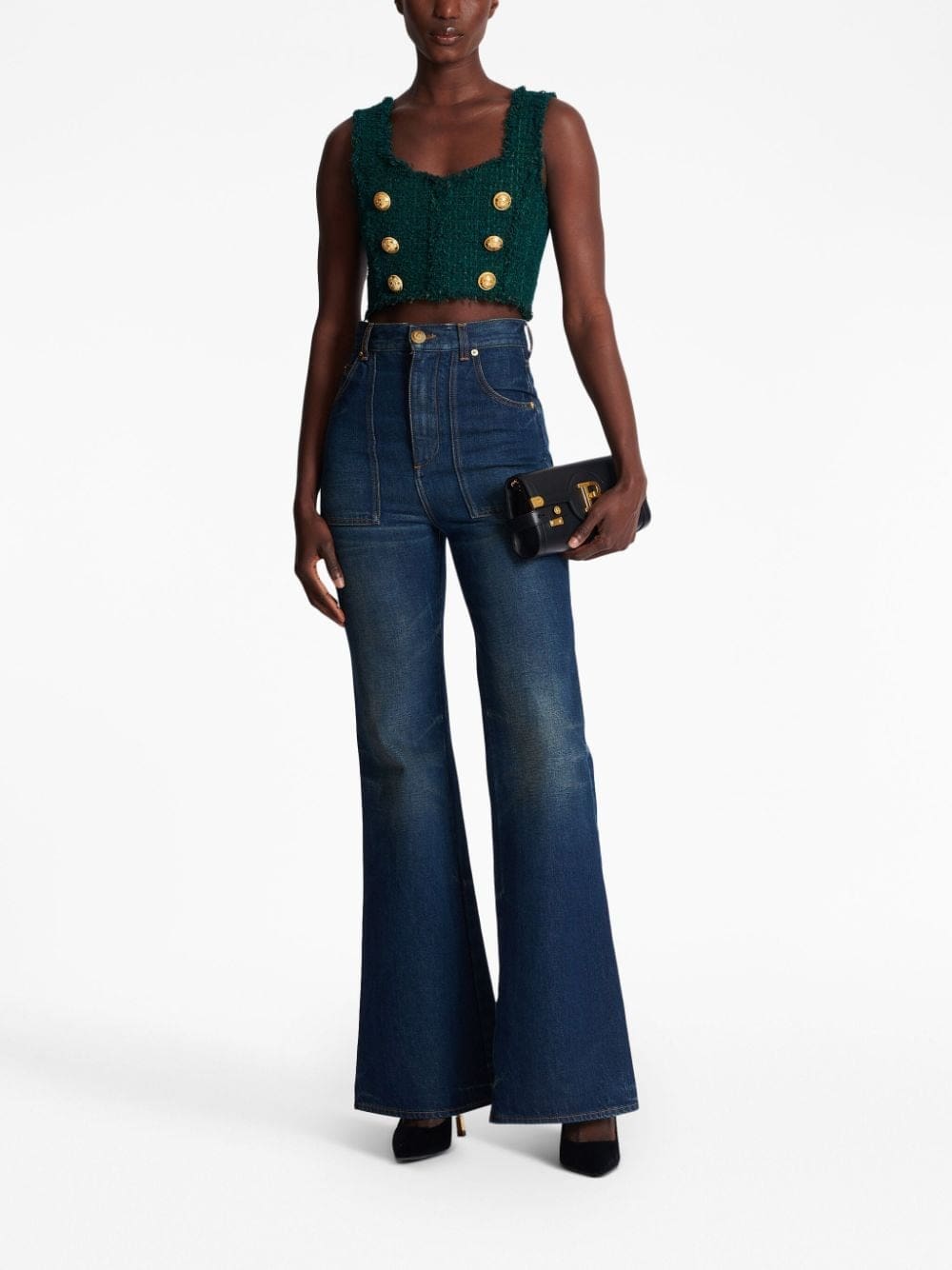 Balmain 6-Buttons tweed cropped top - Image 2