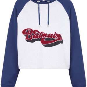 Balmain logo-print raglan-sleeve hoddie