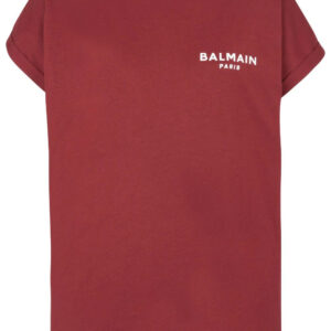 Balmain  flocked-logo organic-cotton T-shirt