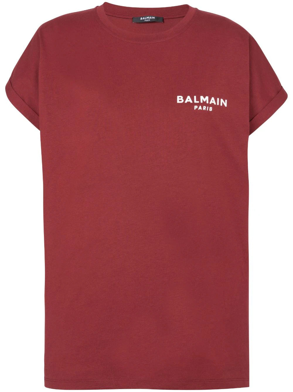 Balmain flocked-logo organic-cotton T-shirt