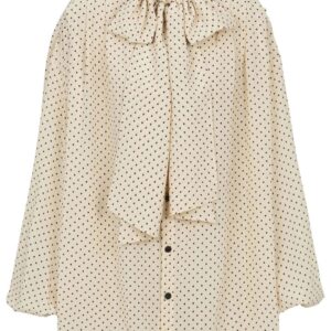 Balmain  printed pussy bow silk blouse