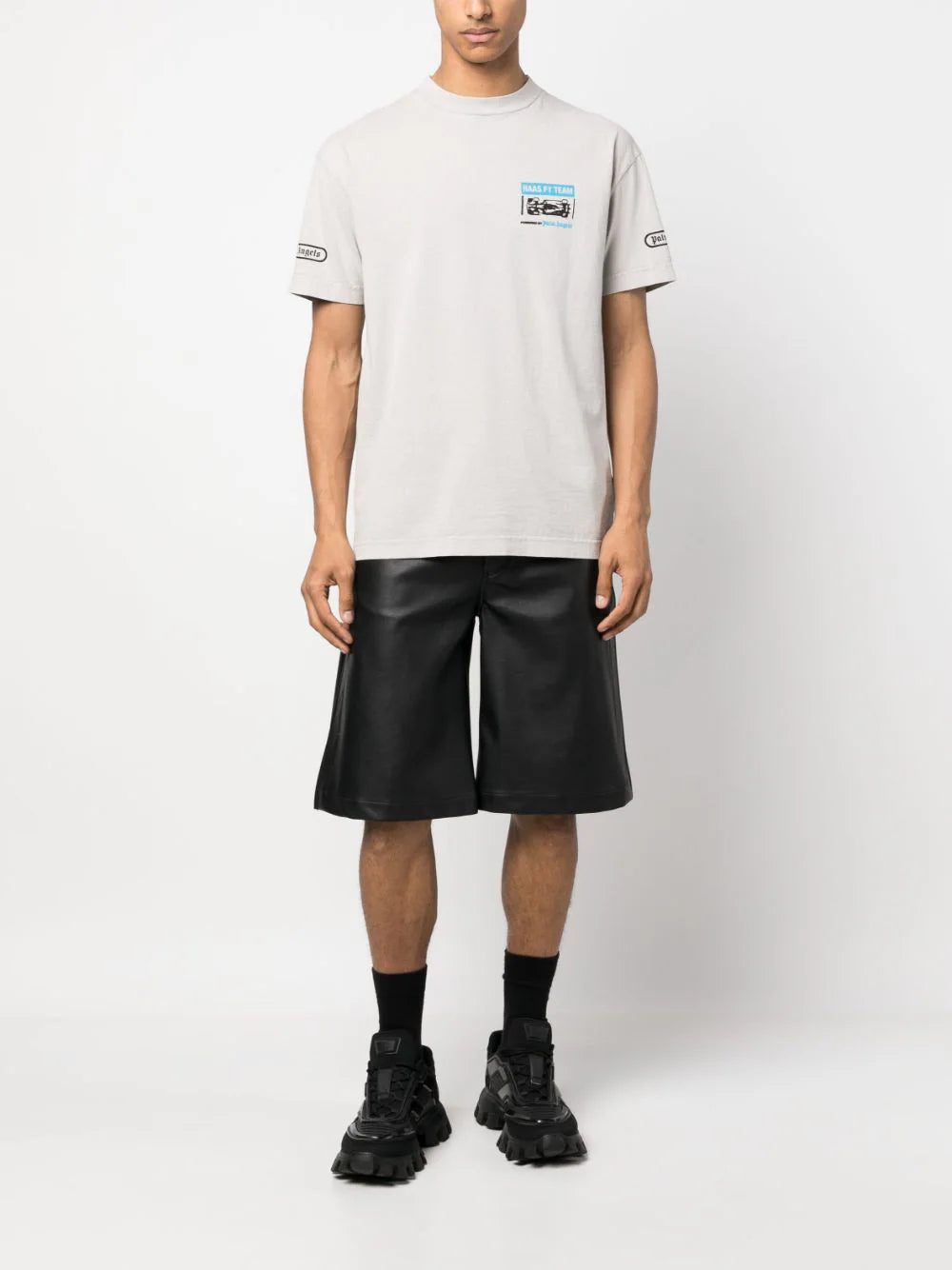 Palm Angels x Haas MoneyGram Team Monaco-print T-shirt - Image 4