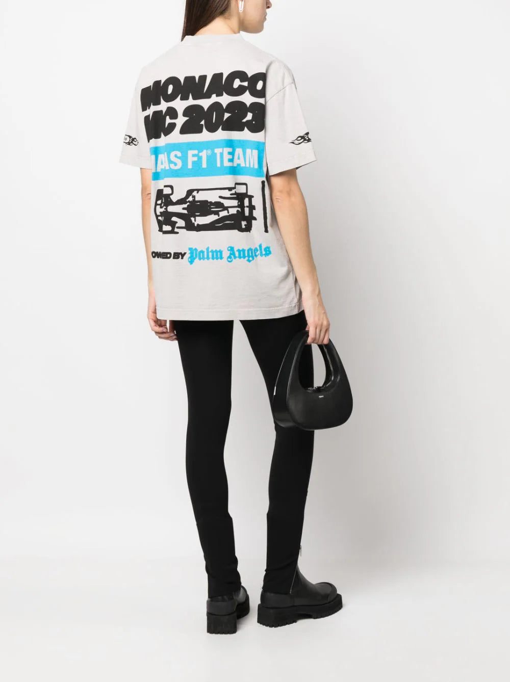 Palm Angels x Haas MoneyGram Team Monaco-print T-shirt - Image 2