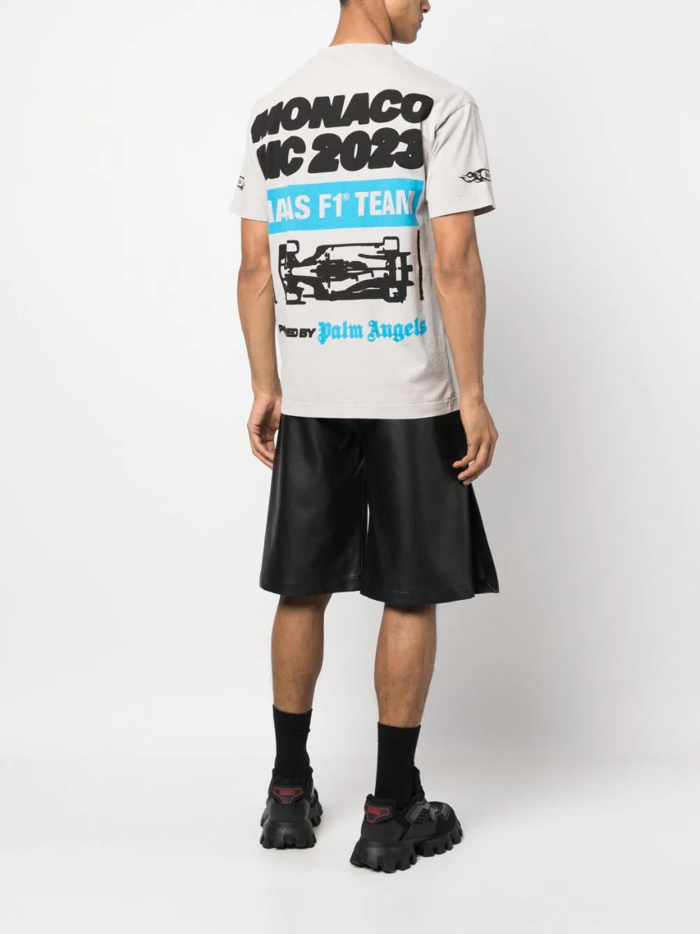 Palm Angels x Haas MoneyGram Team Monaco-print T-shirt - Image 2