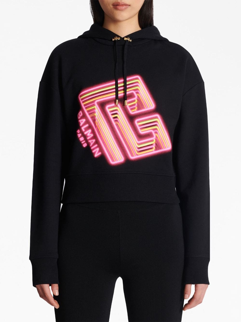 Balmain logo-print cotton hoodie - Image 5