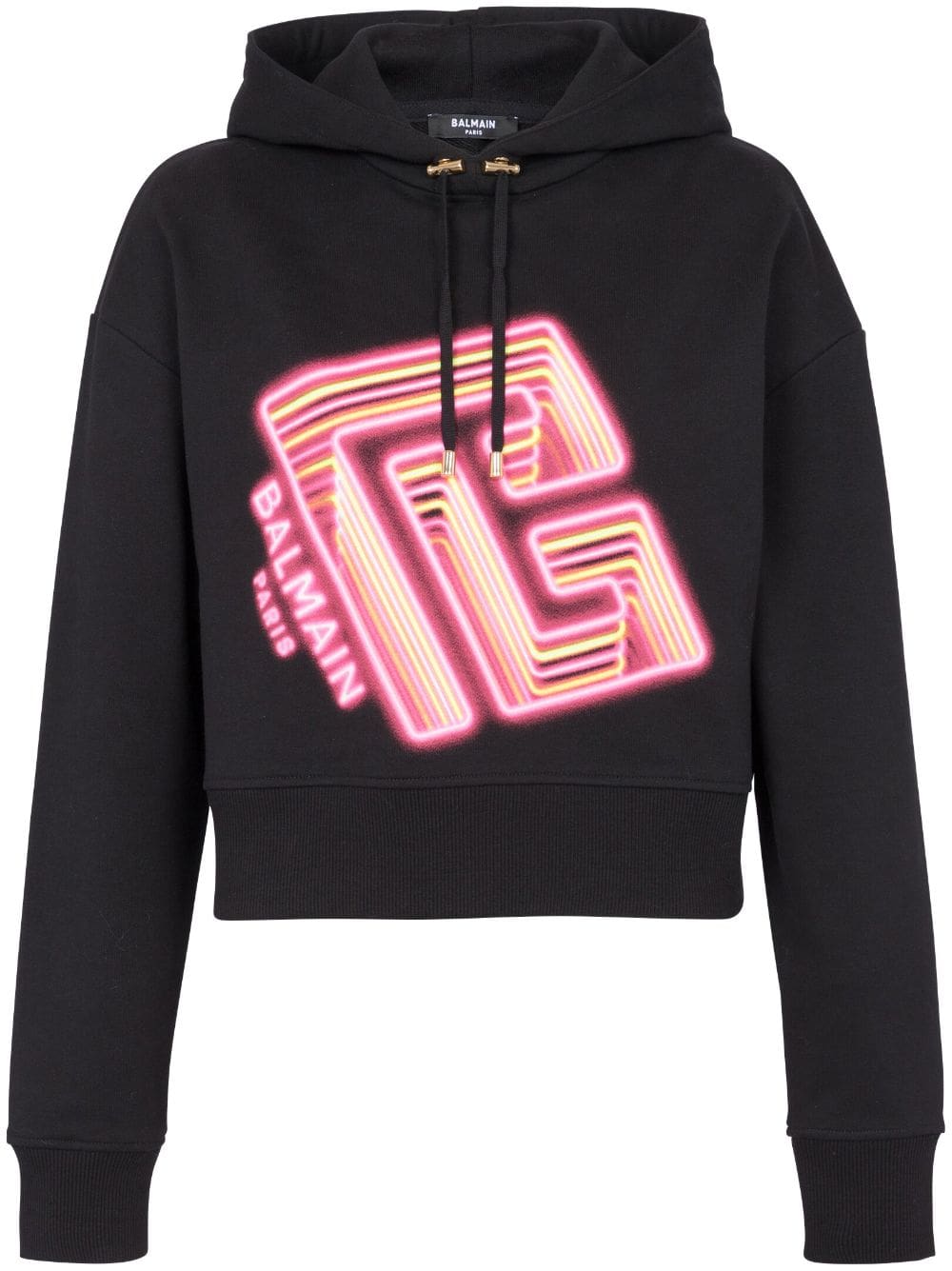 Balmain logo-print cotton hoodie