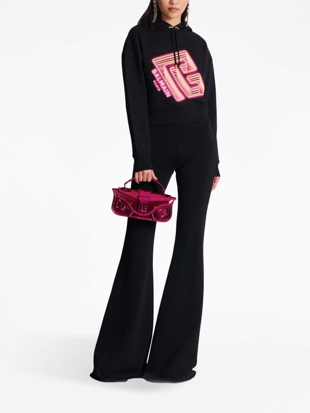 Balmain logo-print cotton hoodie - Image 2