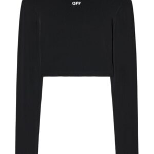 Off-White logo-print cropped top
