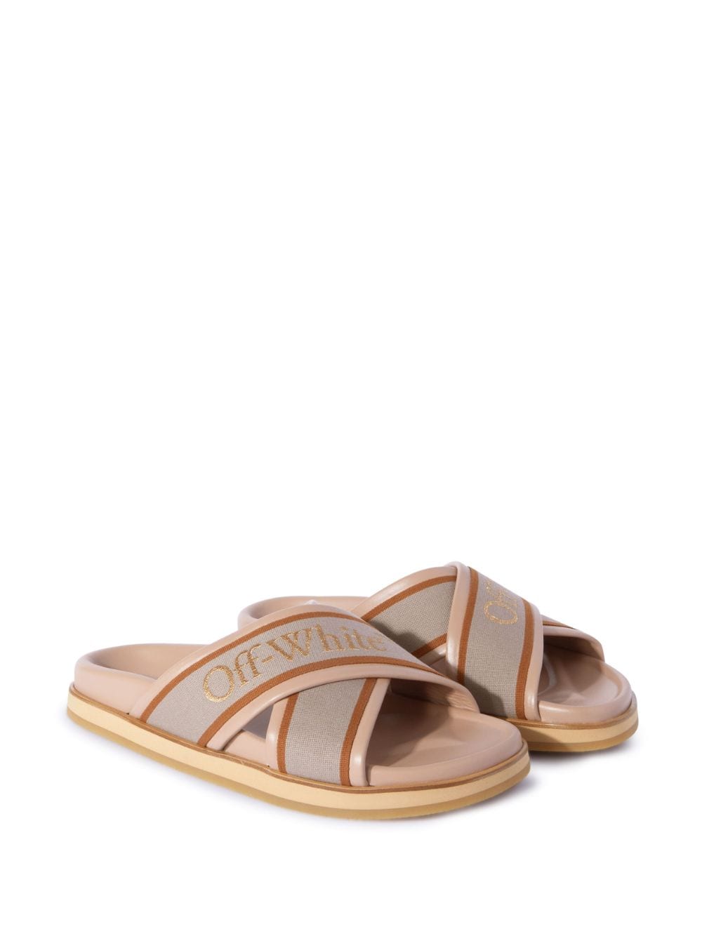 Off-White criss-cross leather slides - Image 2