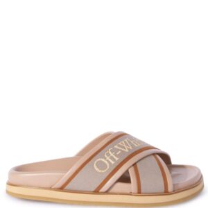 Off-White criss-cross leather slides