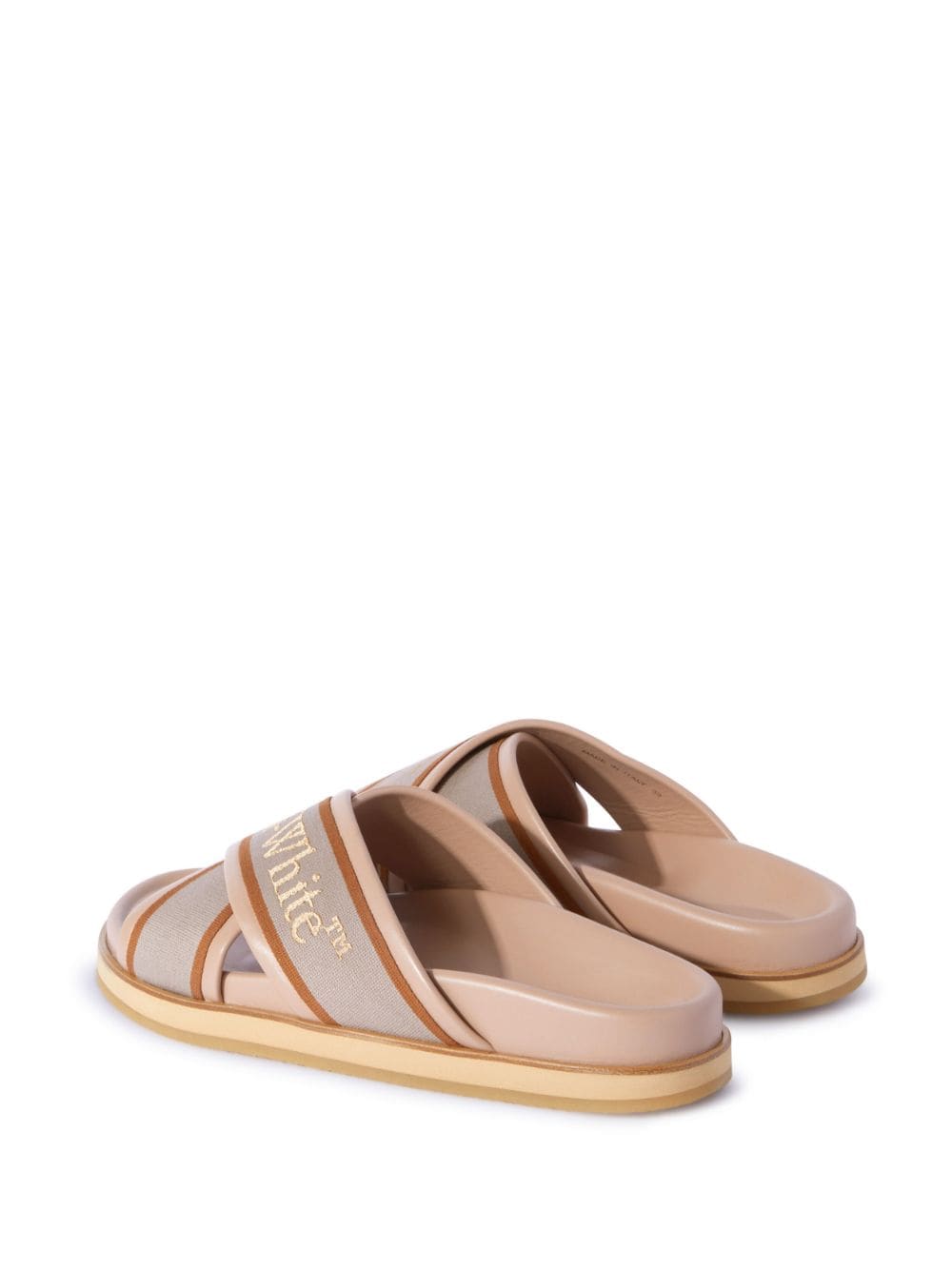 Off-White criss-cross leather slides - Image 3