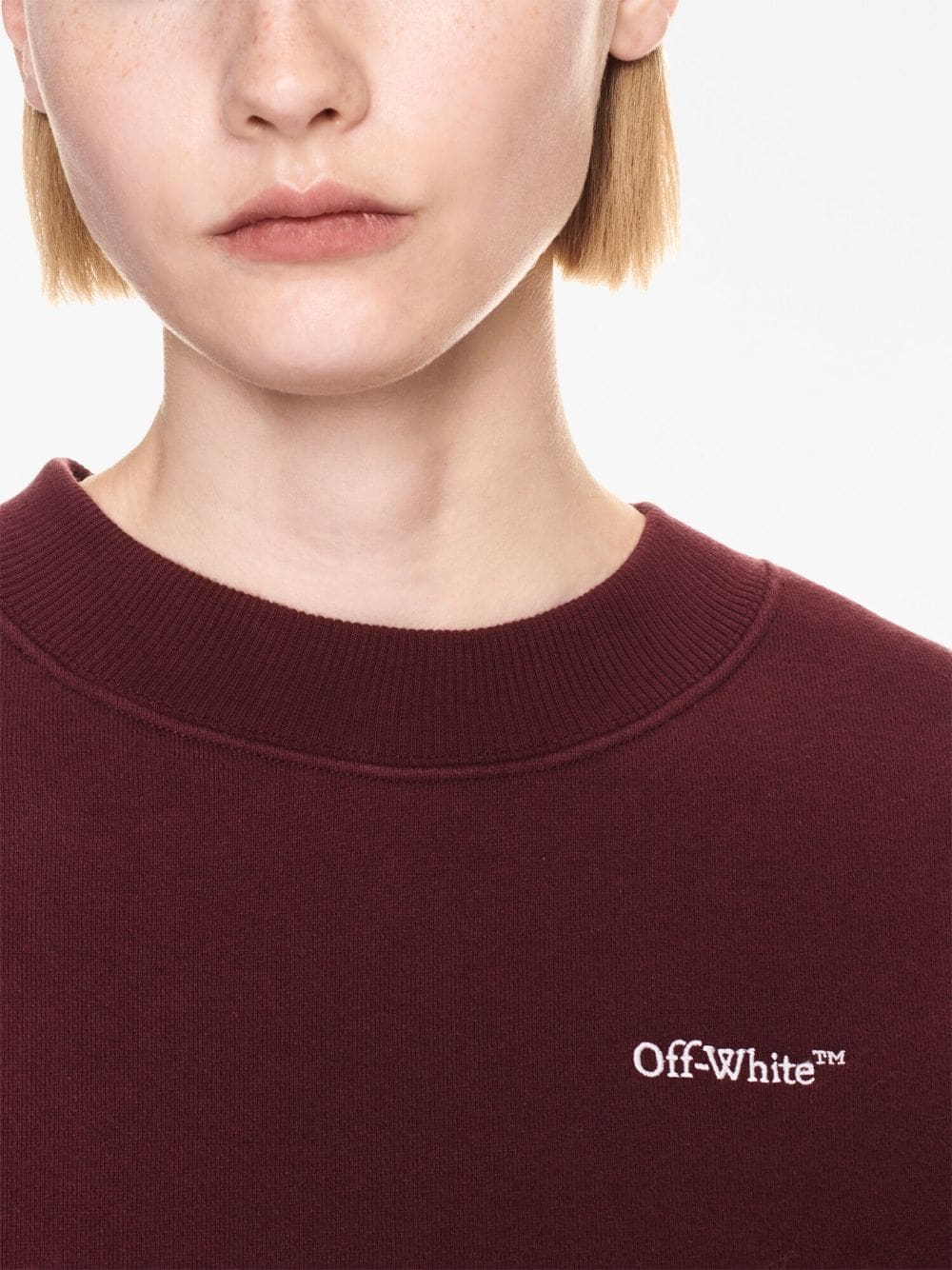 Off-White logo-embroidered cropped sweatshirt - Image 5