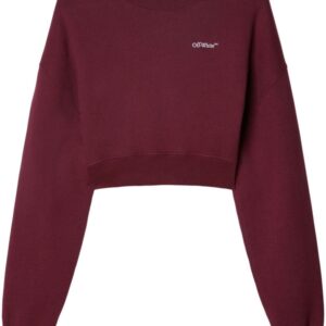 Off-White logo-embroidered cropped sweatshirt