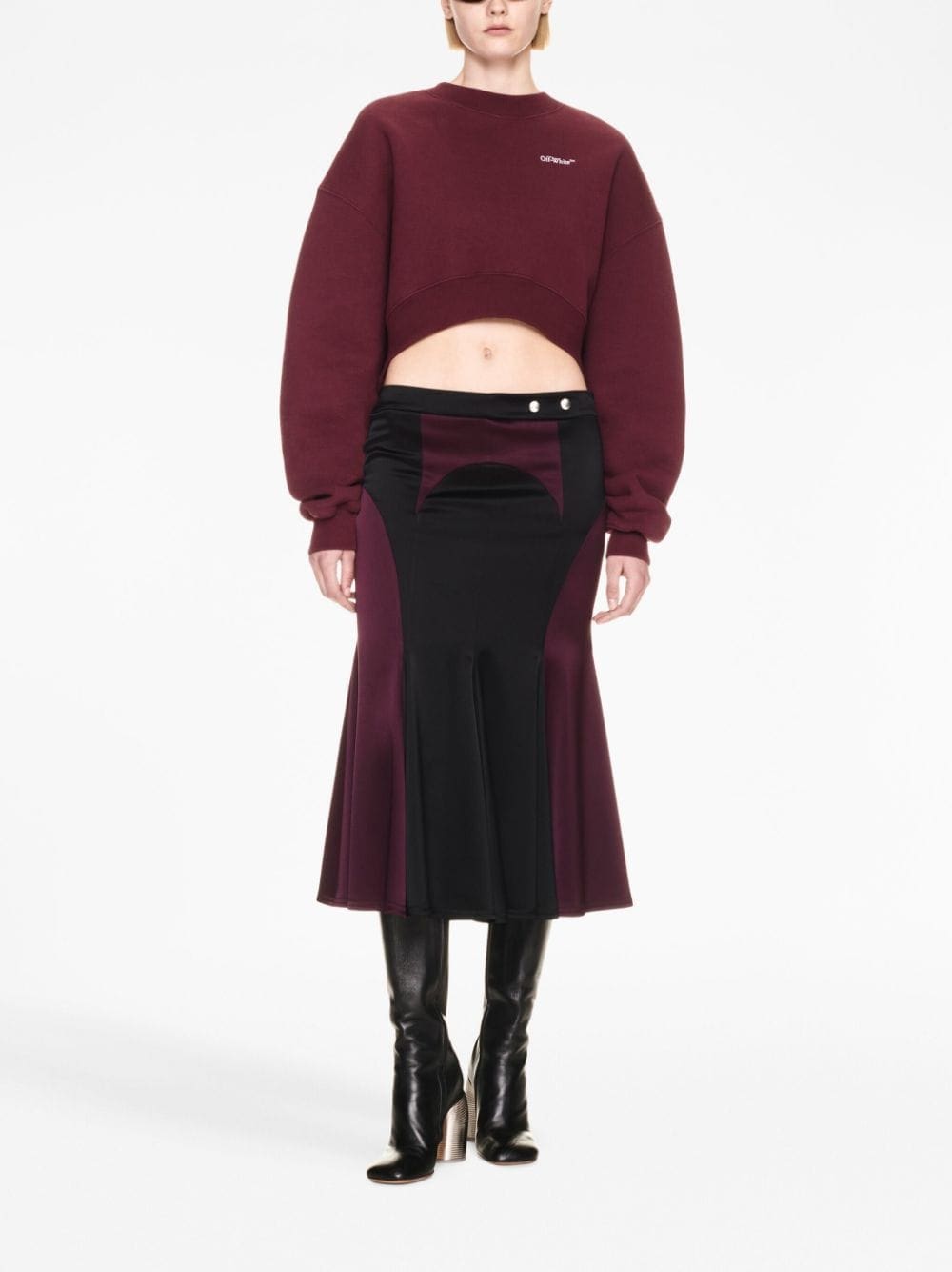 Off-White logo-embroidered cropped sweatshirt - Image 2