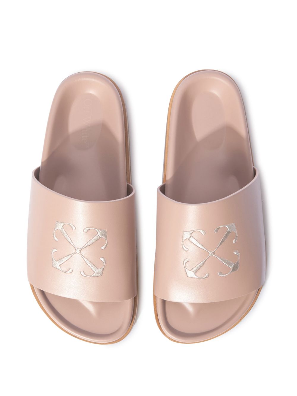 Off-White Cloud Arrow-embroidered leather sliders - Image 4