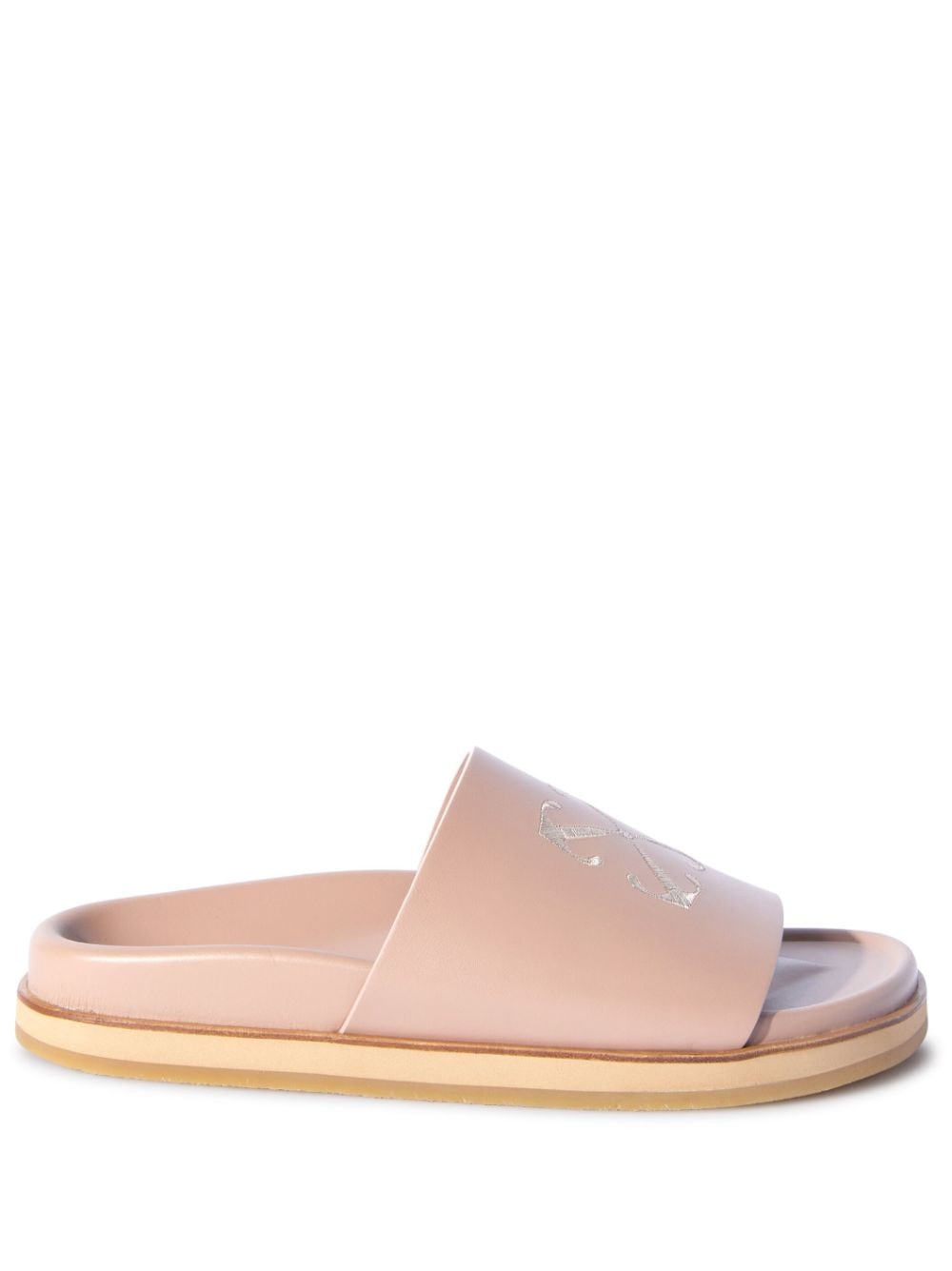 Off-White Cloud Arrow-embroidered leather sliders