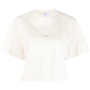 Off-White Arrows-motif embellished cropped T-shirt