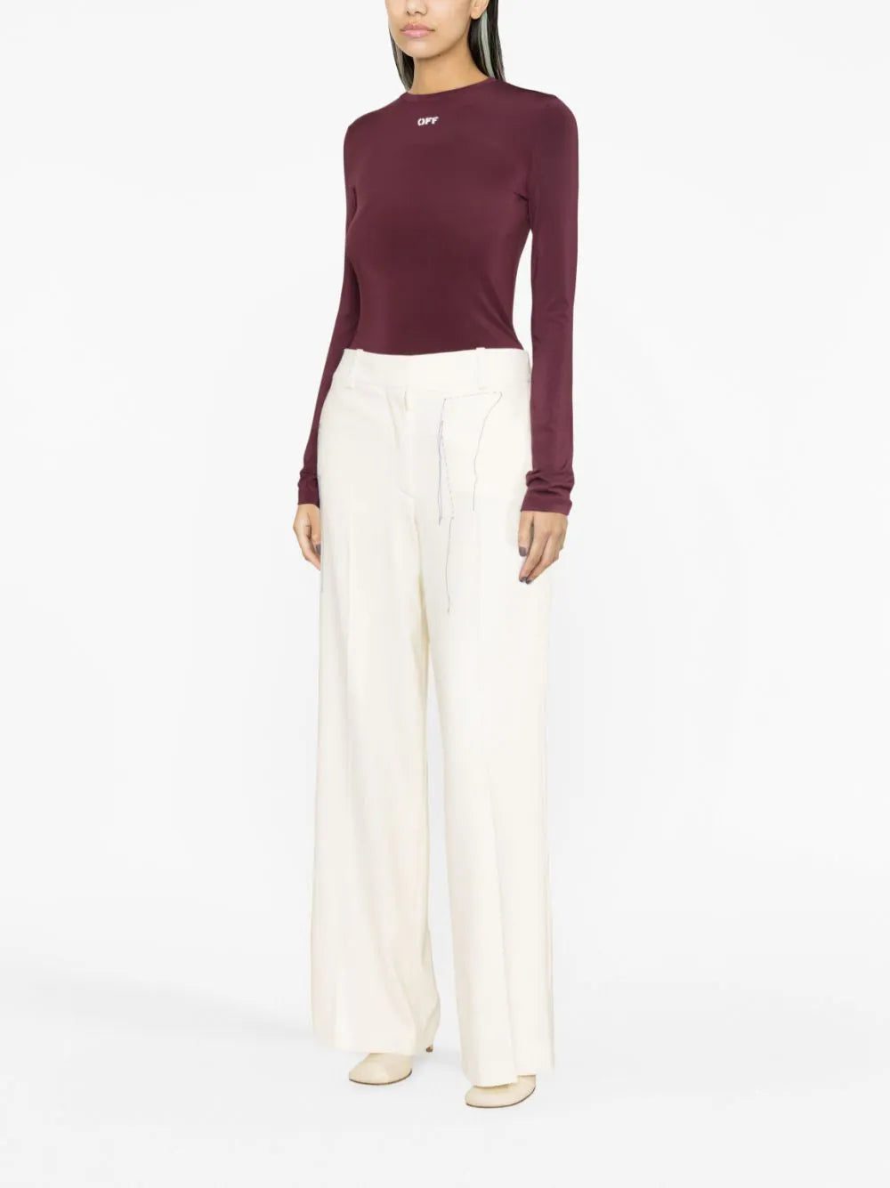 Off-White logo-print fitted top - Image 4