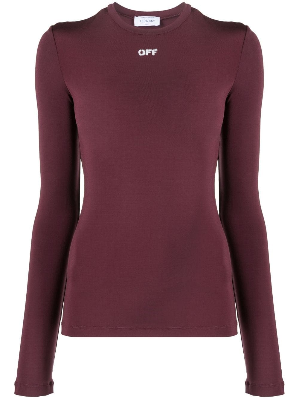 Off-White logo-print fitted top