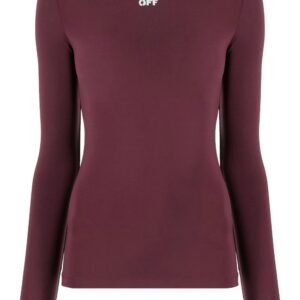 Off-White logo-print fitted top