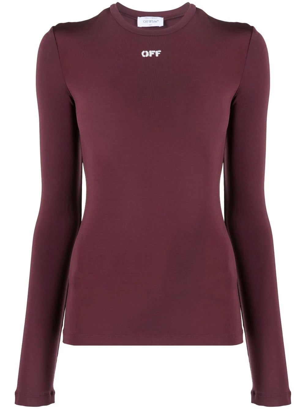 Off-White logo-print fitted top