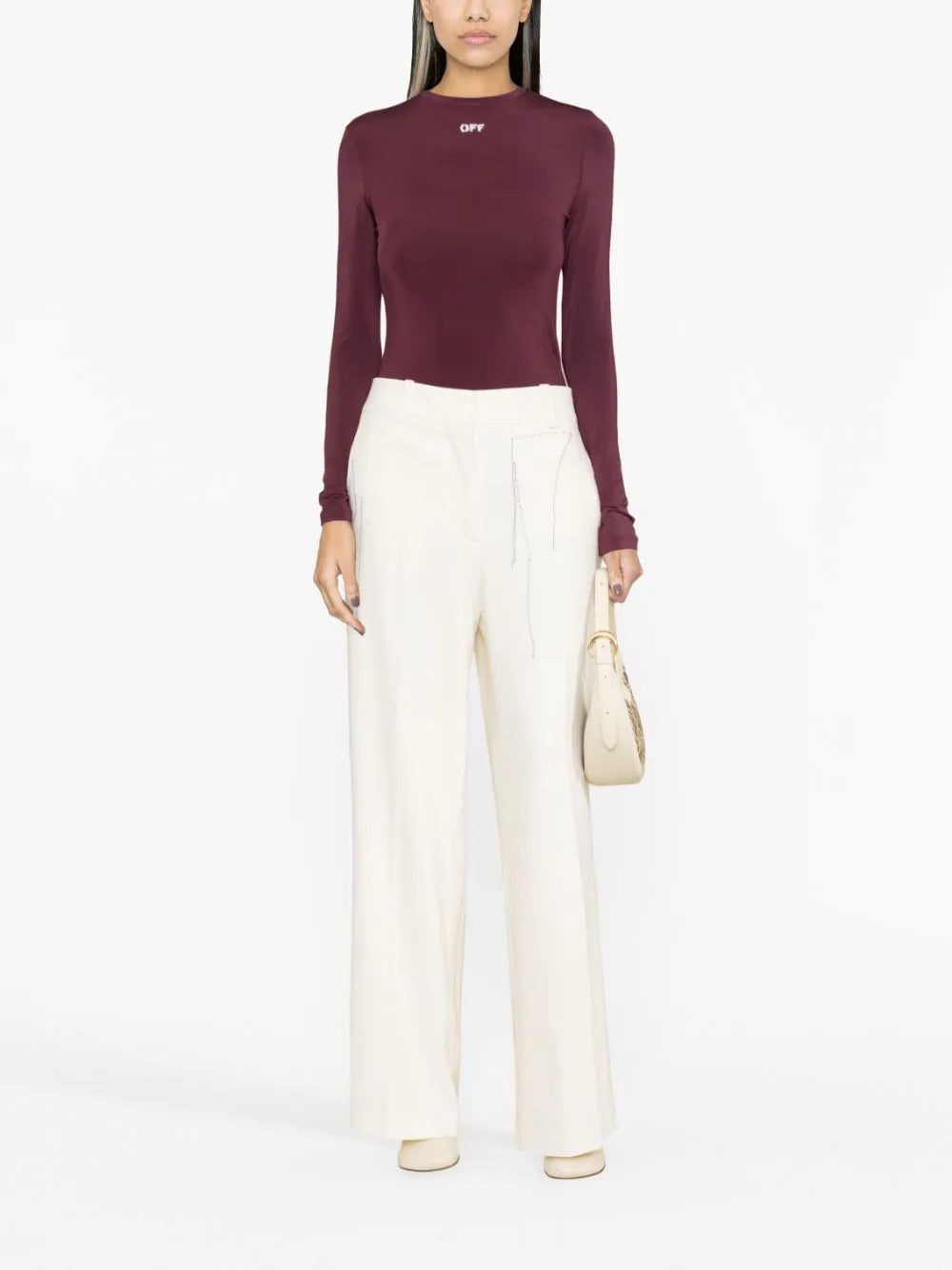 Off-White logo-print fitted top - Image 2