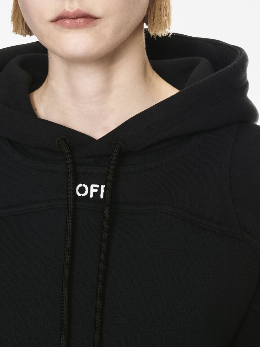 Off-White logo-print cropped hoodie - Image 5