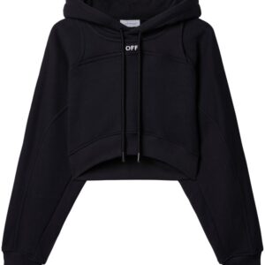 Off-White logo-print cropped hoodie