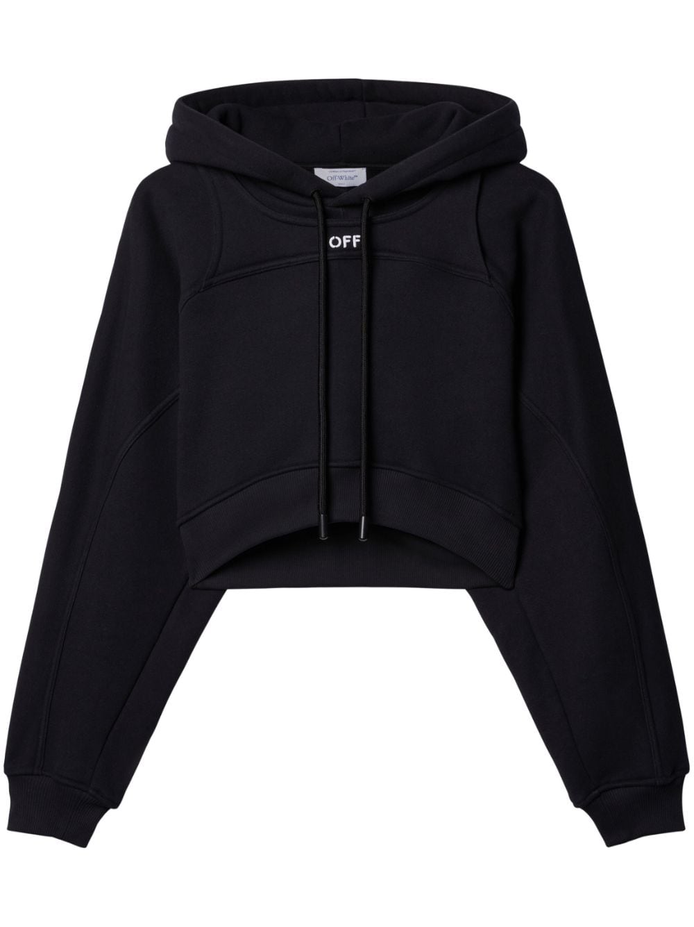 Off-White logo-print cropped hoodie