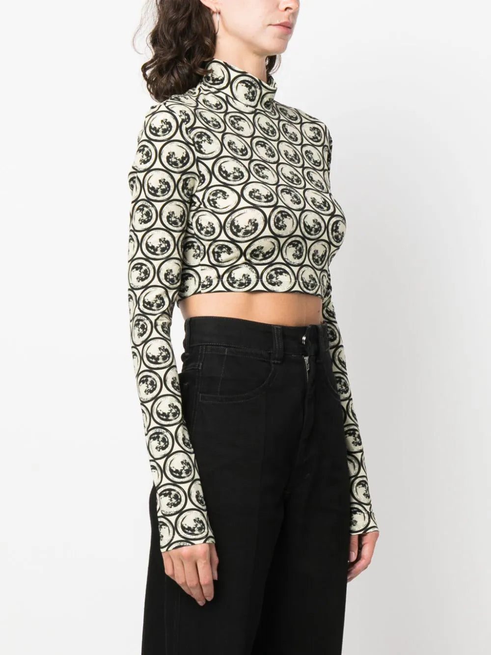 Off-White moon-print cropped top - Image 3