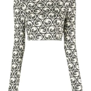 Off-White  moon-print cropped top