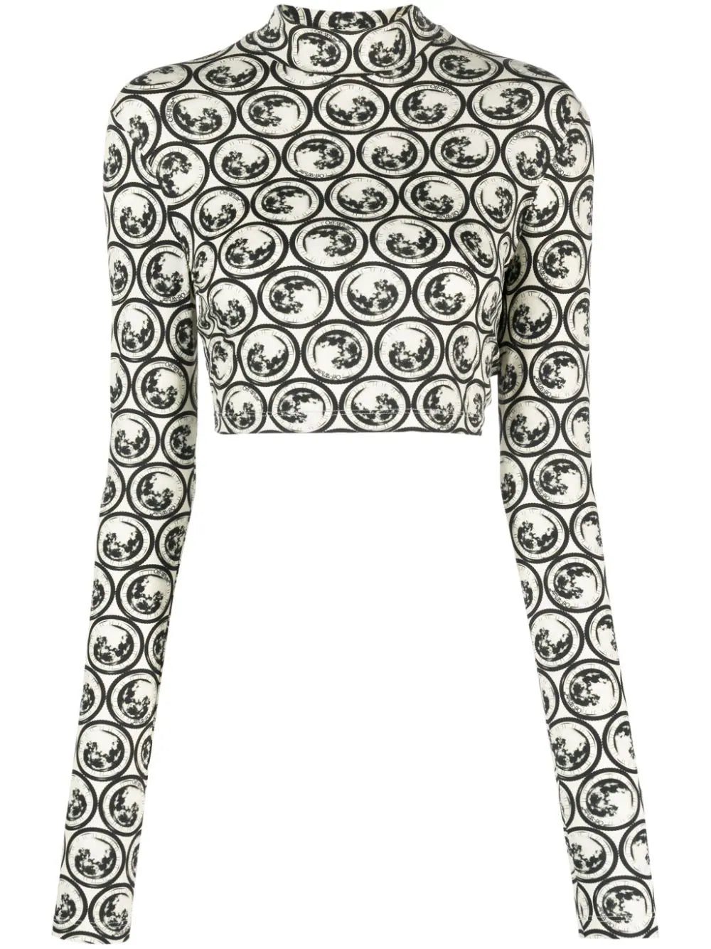Off-White moon-print cropped top