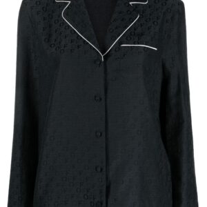 Off-White logo-jacquard satin pyjama shirt