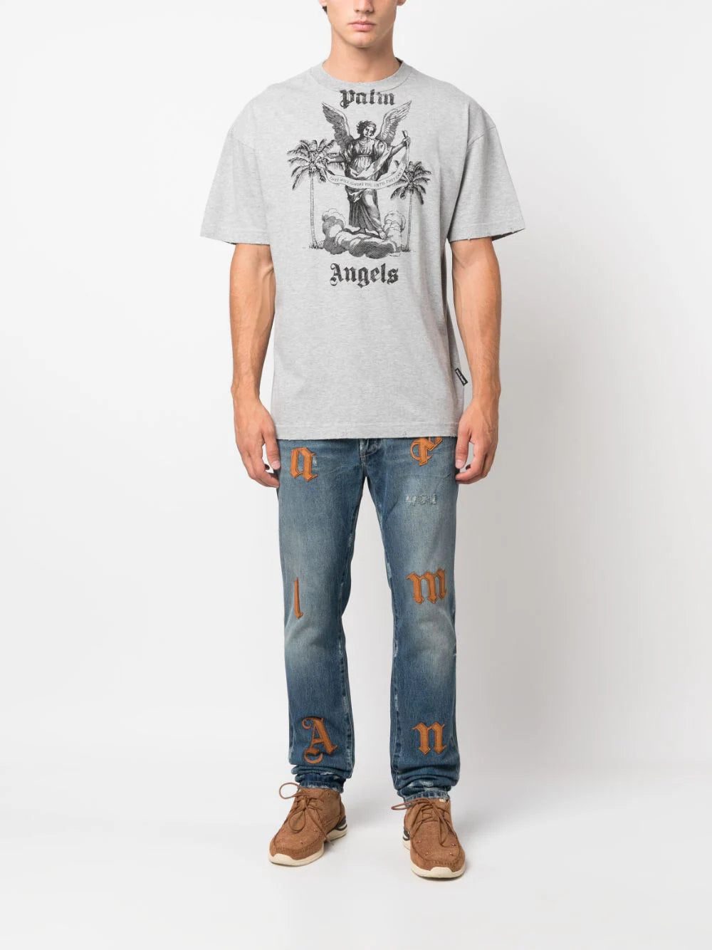 Palm Angels University logo-print T-shirt