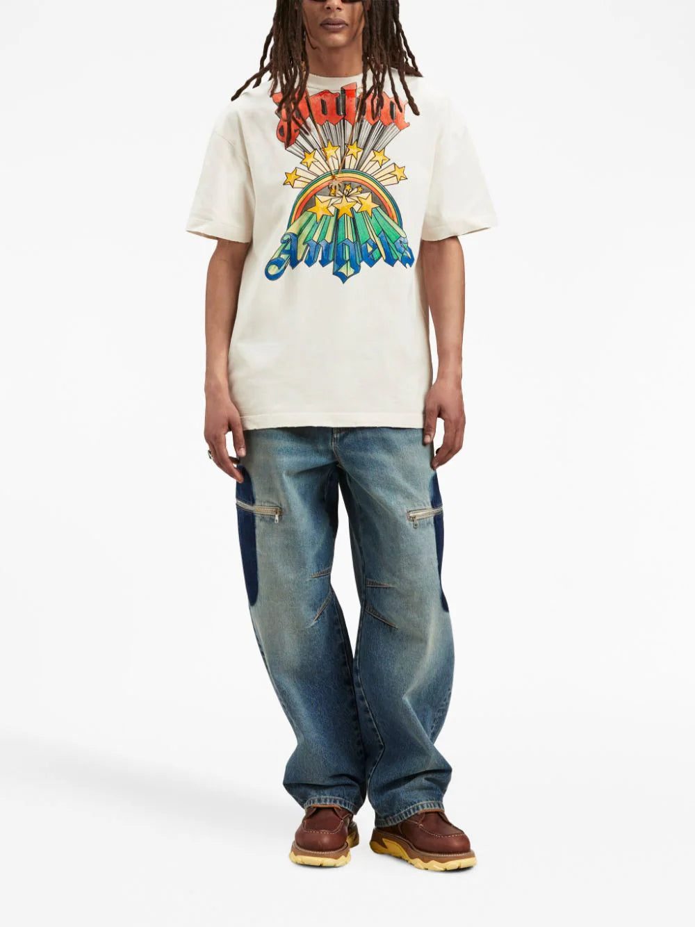 Palm Angels rainbow-graphic crew-neck T-shirt. - Image 2