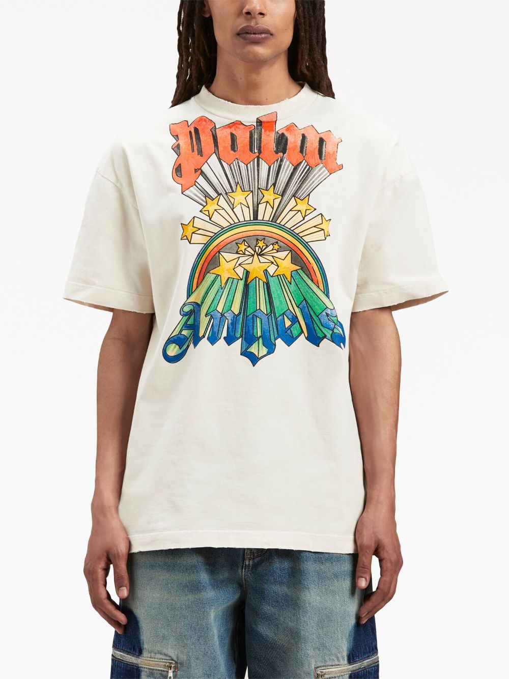 Palm Angels rainbow-graphic crew-neck T-shirt - Image 3