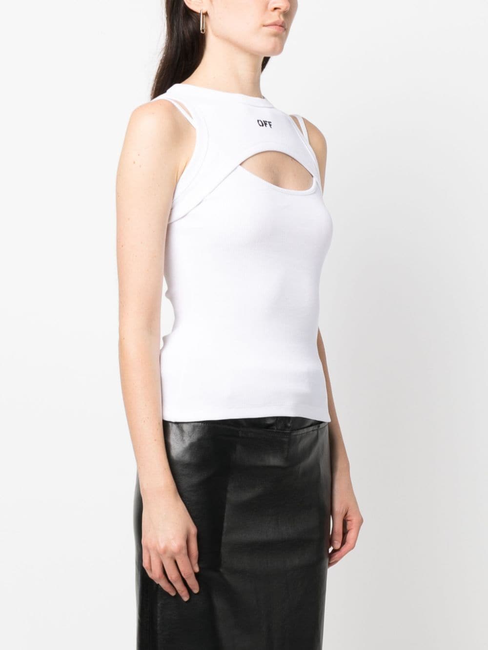 Off-White logo-print cut-out tank top - Image 3